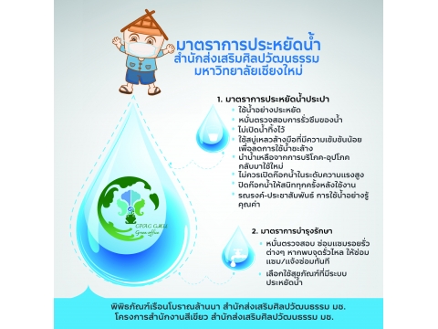 มาตรการประหยัดน้ำสำนักส่งเสริมศิลปวัฒนธรรมและล้านนาสร้างสรรค์ มช.