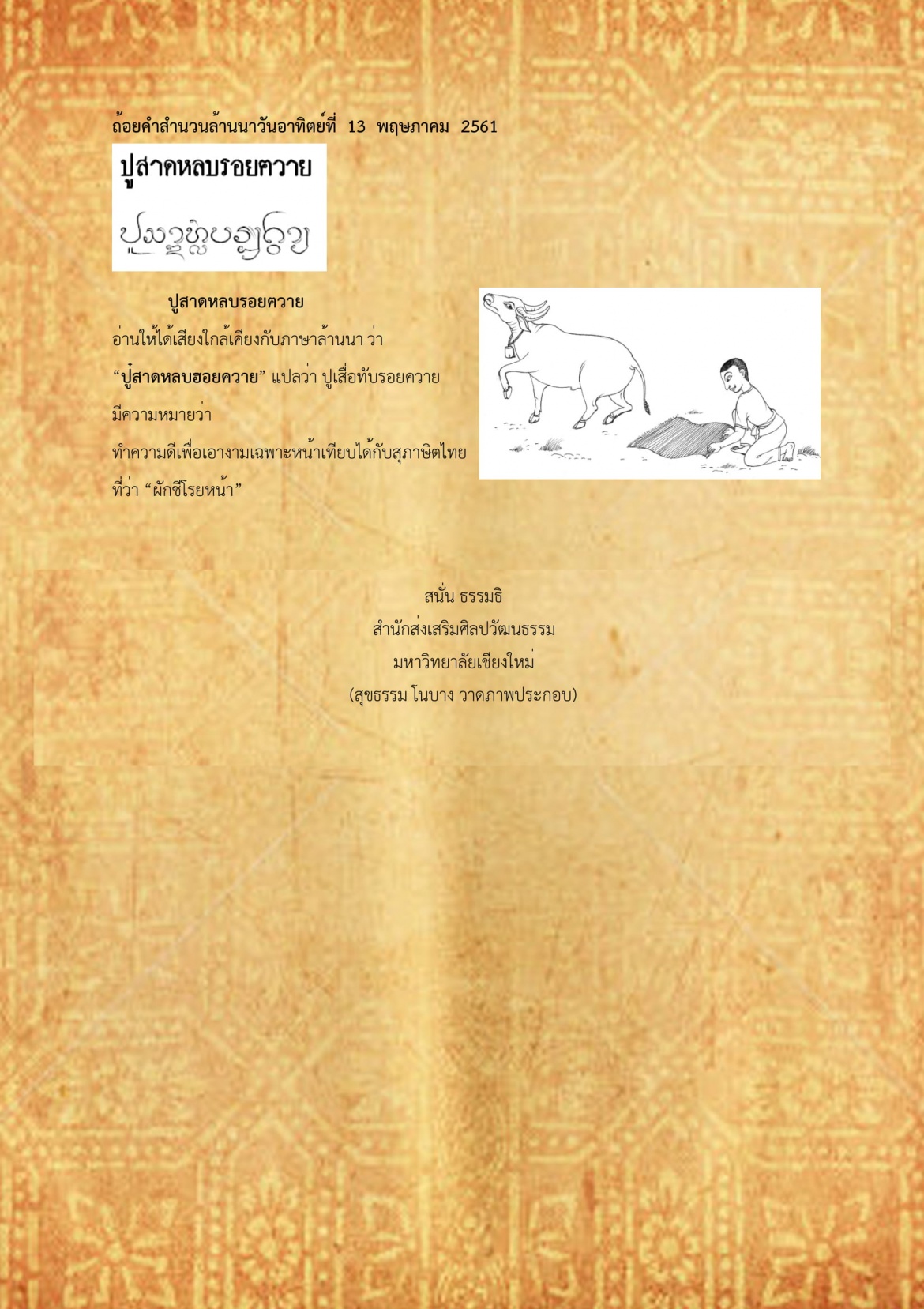 ปูสาด หลบรอยควาย - 13 พฤษภาคม 2561