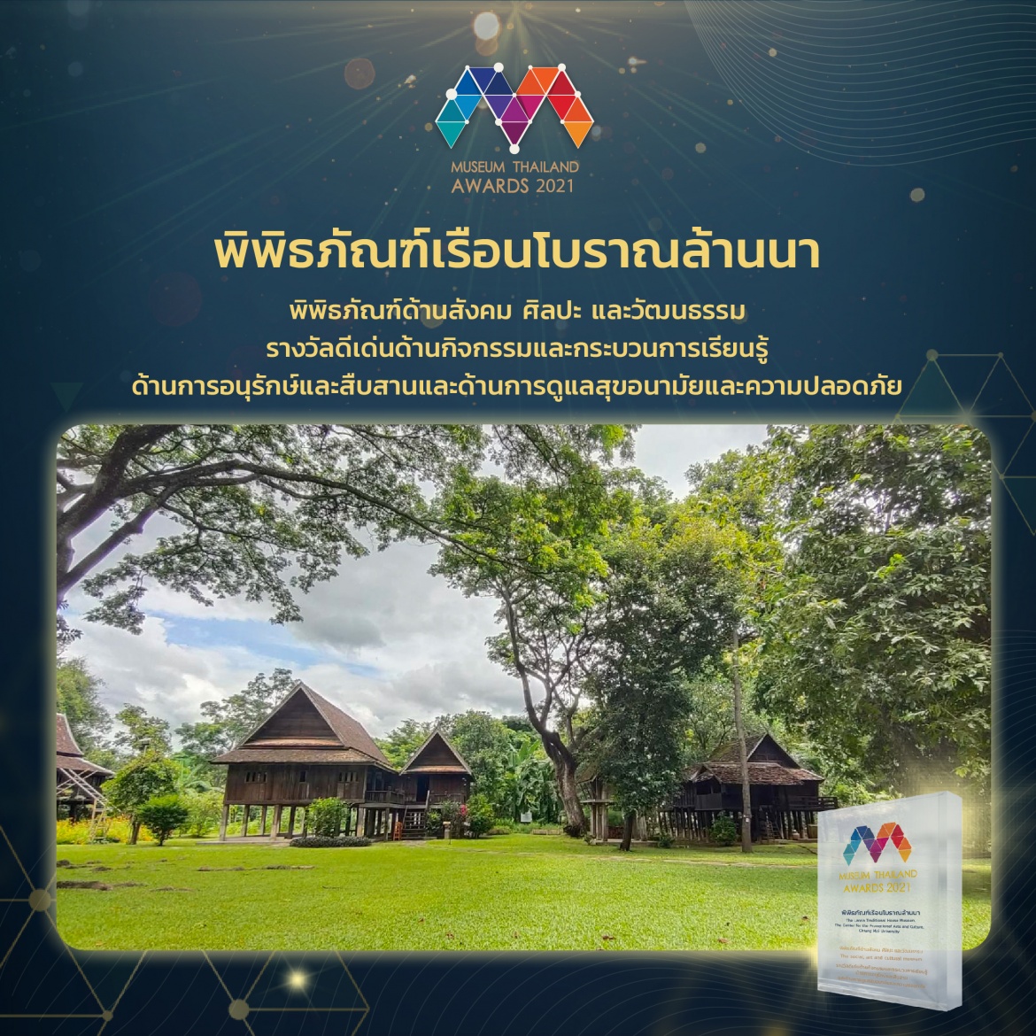 พิพิธภัณฑ์เรือนโบราณล้านนา มหาวิทยาลัยเชียงใหม่ ได้รับรางวัล Museum Thailand Awards 2021 เป็นปีที่ 2