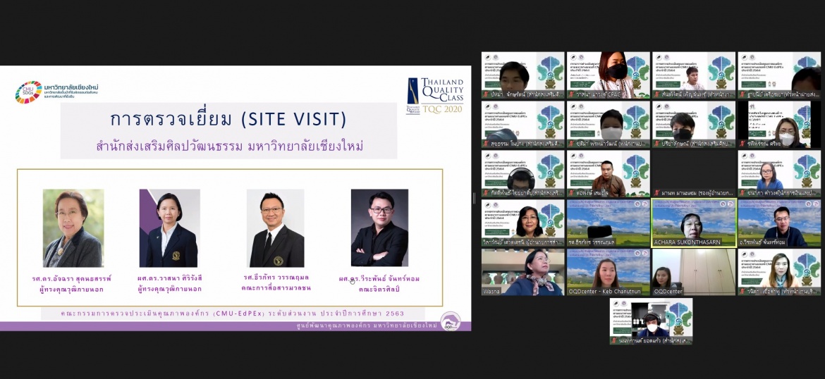 การตรวจประเมินการประกันคุณภาพการศึกษาภายในสำนักส่งเสริมศิลปวัฒนธรรม ตามเกณฑ์แนวทาง CMU-EdPEx ประจำปี 2564
