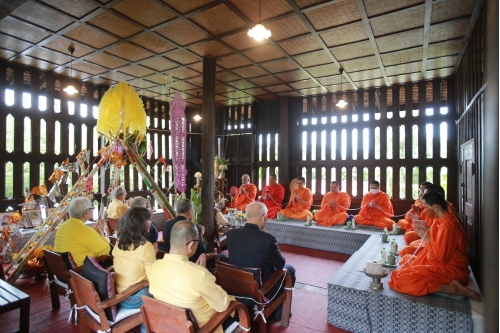 พิธีทำบุญวันคล้ายวันสถาปนาสำนักส่งเสริมศิลปวัฒนธรรม มหาวิทยาลัยเชียงใหม่  และพิธีทำบุญเรือนฝาไหลของแม่นายคำเที่ยง 