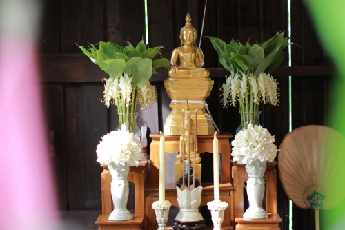 พิธีทำบุญวันคล้ายวันสถาปนาสำนักส่งเสริมศิลปวัฒนธรรม มหาวิทยาลัยเชียงใหม่  และพิธีทำบุญเรือนฝาไหลของแม่นายคำเที่ยง 