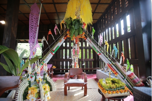 พิธีทำบุญวันคล้ายวันสถาปนาสำนักส่งเสริมศิลปวัฒนธรรม มหาวิทยาลัยเชียงใหม่  และพิธีทำบุญเรือนฝาไหลของแม่นายคำเที่ยง 