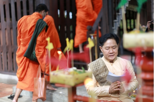 พิธีทำบุญวันคล้ายวันสถาปนาสำนักส่งเสริมศิลปวัฒนธรรม มหาวิทยาลัยเชียงใหม่  และพิธีทำบุญเรือนฝาไหลของแม่นายคำเที่ยง 