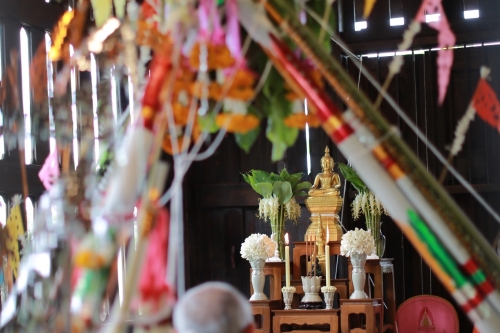 พิธีทำบุญวันคล้ายวันสถาปนาสำนักส่งเสริมศิลปวัฒนธรรม มหาวิทยาลัยเชียงใหม่  และพิธีทำบุญเรือนฝาไหลของแม่นายคำเที่ยง 