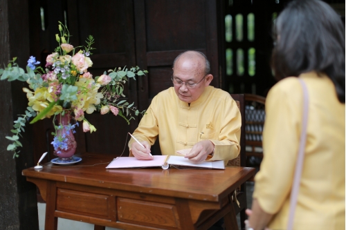 พิธีทำบุญวันคล้ายวันสถาปนาสำนักส่งเสริมศิลปวัฒนธรรม มหาวิทยาลัยเชียงใหม่  และพิธีทำบุญเรือนฝาไหลของแม่นายคำเที่ยง 