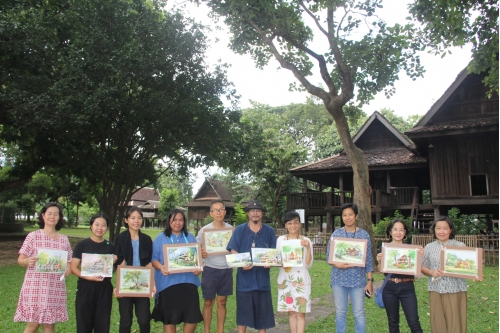 การอบรมหลักสูตรระยะสั้นการวาดภาพสีน้ำภูมิทัศน์และเรือนโบราณล้านนา (การวาดภาพต้นไม้) 